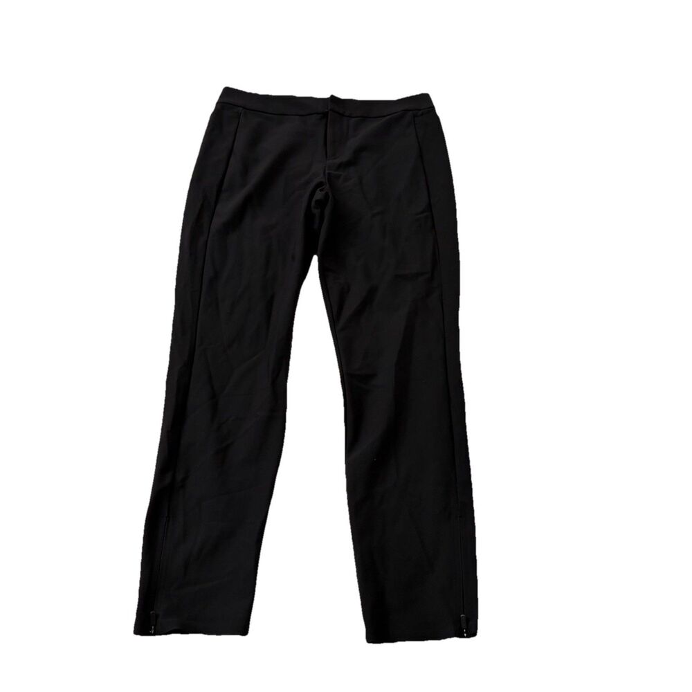 Athleta Stellar Tight Leggings 10 Black Commuter Stretch Ankle Zip High Rise